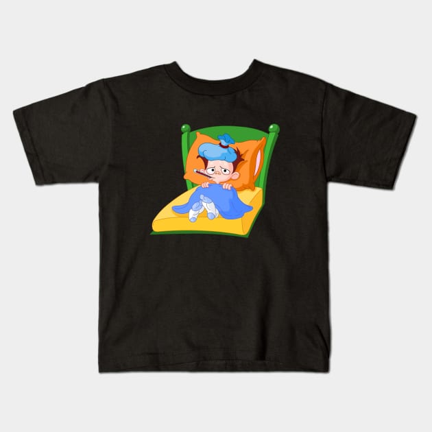 Sick Kid Kids T-Shirt by DigiToonsTreasures